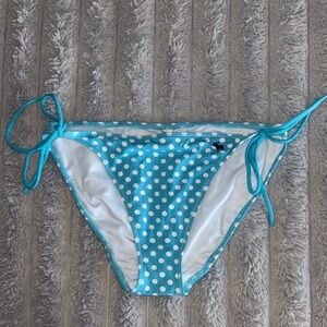 Abercrombie & Fitch Vintage Blue Polka Dot Bikini Bottom Size L 🩵👙